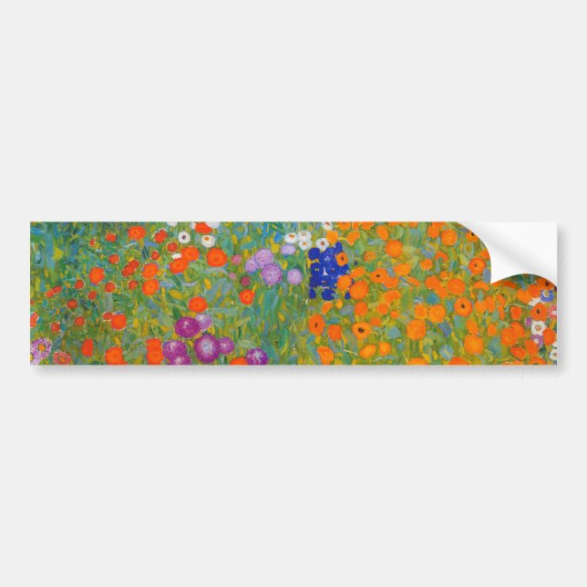 Gustav Klimt - Flower Garden Bumper Sticker (Front)