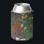 Gustav Klimt Flower Garden Can Cooler<br><div class="desc">Can Cooler featuring Gustav Klimt’s oil painting Farm Garden with Sunflowers (1907). A beautiful garden of sunflowers and exquisite blue,  red,  purple,  pink,  and white flowers. A great gift for fans of Art Nouveau and Austrian art.</div>