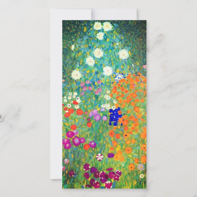 Gustav Klimt Flower Garden Card (Front)