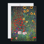 Gustav Klimt Flower Garden Card<br><div class="desc">Card featuring Gustav Klimt’s oil painting Farm Garden with Sunflowers (1907). A beautiful garden of sunflowers and exquisite blue,  red,  purple,  pink,  and white flowers. A great gift for fans of Art Nouveau and Austrian art.</div>