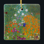 Gustav Klimt - Flower Garden Ceramic Ornament<br><div class="desc">Flower Garden - Gustav Klimt in 1905-1907</div>