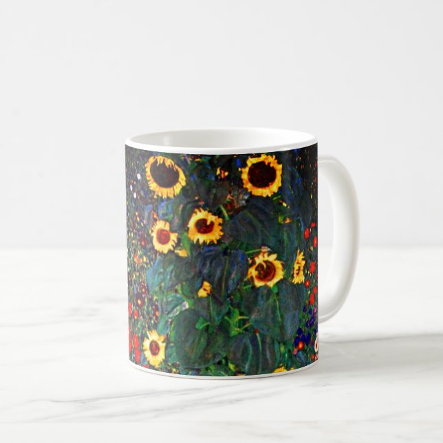Gustav Klimt Flower Garden Coffee Mug (Front Right)