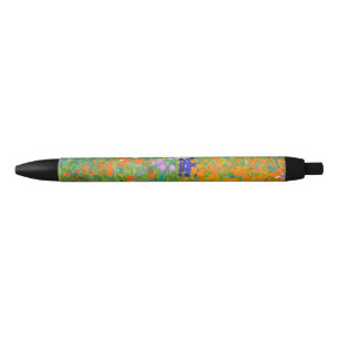 Gustav Klimt Flower Garden Cottage Art Nouveau Black Ink Pen