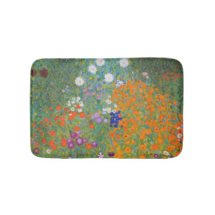 Gustav Klimt Flower Garden Cottage Nature Bath Mat