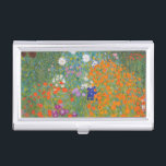 Gustav Klimt Flower Garden Cottage Nature Business Card Holder<br><div class="desc">A beautiful garden painting - this is a classic painting by Gustav Klimt,  called Cottage Garden,  or Bauergarten,  1907,  which is a close up of a flower garden,  a colourful floral painting.</div>
