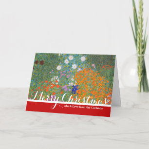 Gustav Klimt Flower Garden Cottage Nature Holiday Card