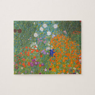 Gustav Klimt Flower Garden Cottage Nature Jigsaw Puzzle