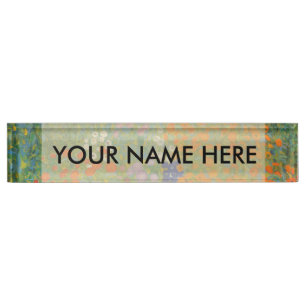 Gustav Klimt Flower Garden Cottage Nature Nameplate