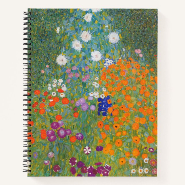 Gustav Klimt Flower Garden Cottage Nature Notebook (Front)