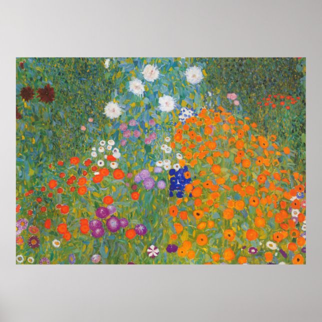 Gustav Klimt Flower Garden Cottage Nature Poster (Front)