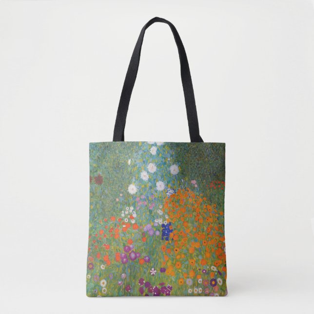 Gustav Klimt Flower Garden Cottage Nature Tote Bag (Front)