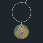 Gustav Klimt Flower Garden Cottage Nature Wine Charm<br><div class="desc">A beautiful garden painting - this is a classic painting by Gustav Klimt,  called Cottage Garden,  or Bauergarten,  1907,  which is a close up of a flower garden,  a colourful floral painting.</div>