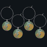 Gustav Klimt Flower Garden Cottage Nature Wine Charm<br><div class="desc">A beautiful garden painting - this is a classic painting by Gustav Klimt,  called Cottage Garden,  or Bauergarten,  1907,  which is a close up of a flower garden,  a colourful floral painting.</div>