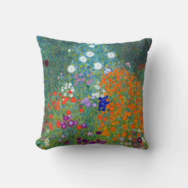 Gustav Klimt Flower Garden Cushion (Front)