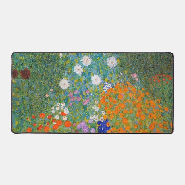 Gustav Klimt - Flower Garden Desk Mat (Front)