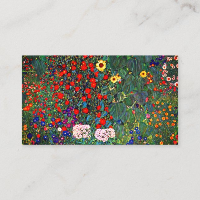 Gustav Klimt Flower Garden Enclosure Card (Front)