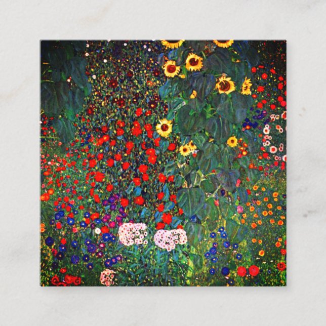 Gustav Klimt Flower Garden Enclosure Card (Front)