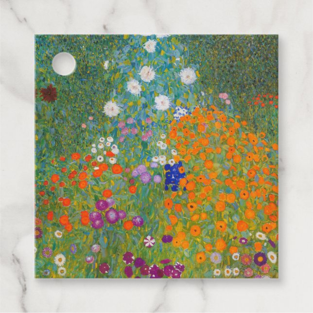 Gustav Klimt - Flower Garden Favour Tags (Front)