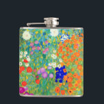 Gustav Klimt Flower Garden Hip Flask<br><div class="desc">Flask featuring Gustav Klimt’s oil painting Flower Garden (1906). A beautiful garden of purple,  red,  white,  blue,  and orange flowers. A great gift for fans of Art Nouveau and Austrian art.</div>