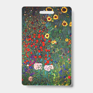 Gustav Klimt Flower Garden ID Badge