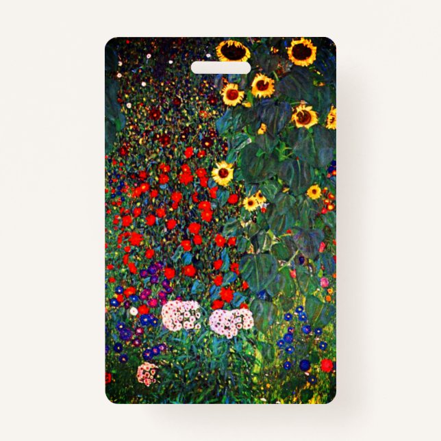 Gustav Klimt Flower Garden ID Badge (Front)