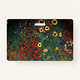Gustav Klimt Flower Garden ID Badge