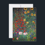 Gustav Klimt Flower Garden Invitation<br><div class="desc">Card featuring Gustav Klimt’s oil painting Farm Garden with Sunflowers (1907). A beautiful garden of sunflowers and exquisite blue,  red,  purple,  pink,  and white flowers. A great gift for fans of Art Nouveau and Austrian art.</div>