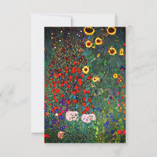 Gustav Klimt Flower Garden Invitation