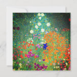 Gustav Klimt Flower Garden Invitation<br><div class="desc">Card featuring Gustav Klimt’s oil painting Flower Garden (1906). A beautiful garden of purple,  red,  white,  blue,  and orange flowers. A great gift for fans of Art Nouveau and Austrian art.</div>