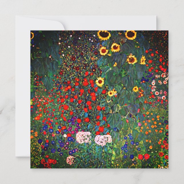 Gustav Klimt Flower Garden Invitation (Front)