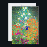 Gustav Klimt Flower Garden Invitation<br><div class="desc">Card featuring Gustav Klimt’s oil painting Flower Garden (1906). A beautiful garden of purple,  red,  white,  blue,  and orange flowers. A great gift for fans of Art Nouveau and Austrian art.</div>
