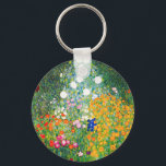 Gustav Klimt Flower Garden Key Chain<br><div class="desc">Gustav Klimt Flower Garden key chain. Oil painting on canvas from 1907. Completed during his golden phase, Flower Garden is one of Klimt’s most famous landscape paintings. The summer colours burst forth in this work with a beautiful mix of orange, red, purple, blue, pink and white blossoms. A great gift...</div>