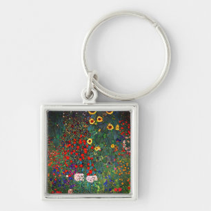 Gustav Klimt Flower Garden Key Ring