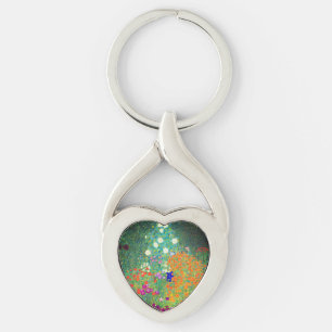Gustav Klimt Flower Garden Key Ring