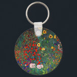 Gustav Klimt Flower Garden Key Ring<br><div class="desc">Keychain featuring Gustav Klimt’s oil painting Farm Garden with Sunflowers (1907). A beautiful garden of sunflowers and exquisite blue,  red,  purple,  pink,  and white flowers. A great gift for fans of Art Nouveau and Austrian art.</div>