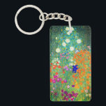 Gustav Klimt Flower Garden Key Ring<br><div class="desc">Keychain featuring Gustav Klimt’s oil painting Flower Garden (1906). A beautiful garden of purple,  red,  white,  blue,  and orange flowers. A great gift for fans of Art Nouveau and Austrian art.</div>
