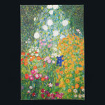 Gustav Klimt Flower Garden Kitchen Towel<br><div class="desc">Gustav Klimt Flower Garden kitchen towel. Oil painting on canvas from 1907. Completed during his golden phase, Flower Garden is one of Klimt’s most famous landscape paintings. The summer colours burst forth in this work with a beautiful mix of orange, red, purple, blue, pink and white blossoms. A great gift...</div>