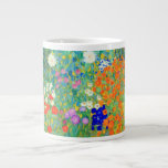 Gustav Klimt Flower Garden Large Coffee Mug<br><div class="desc">Coffee Mug featuring Gustav Klimt’s oil painting Flower Garden (1906). A beautiful garden of purple,  red,  white,  blue,  and orange flowers. A great gift for fans of Art Nouveau and Austrian art.</div>