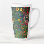 Gustav Klimt Flower Garden Latte Mug<br><div class="desc">Latte Mug featuring Gustav Klimt’s oil painting Farm Garden with Sunflowers (1907). A beautiful garden of sunflowers and exquisite blue,  red,  purple,  pink,  and white flowers. A great gift for fans of Art Nouveau and Austrian art.</div>