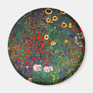 Gustav Klimt Flower Garden Magnet