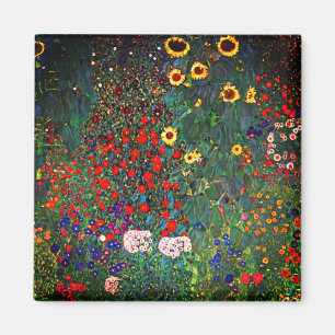 Gustav Klimt Flower Garden Magnet