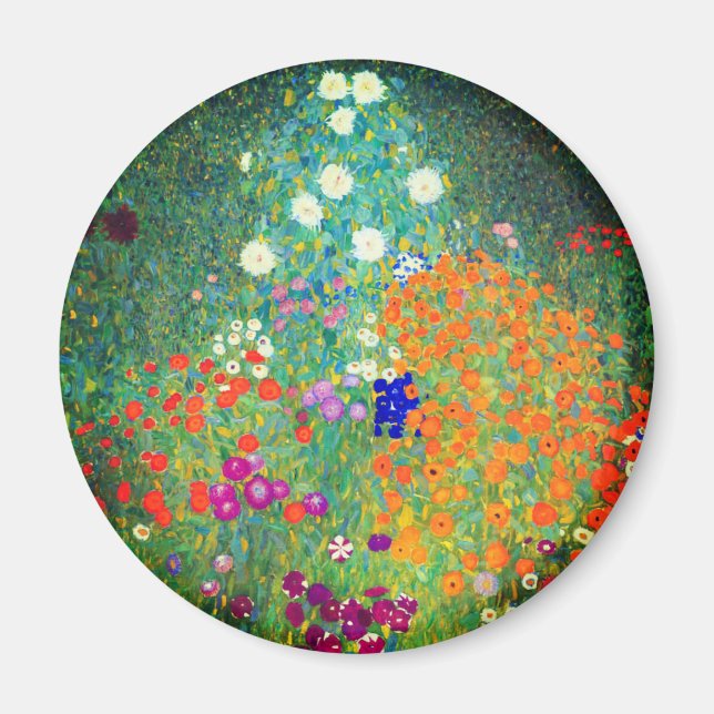 Gustav Klimt Flower Garden Magnet (Front)
