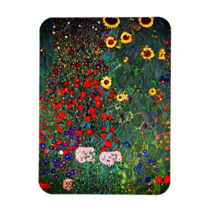 Gustav Klimt Flower Garden Magnet