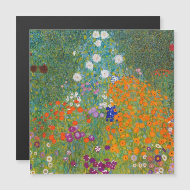 Gustav Klimt - Flower Garden Magnetic Card (Front/Back)