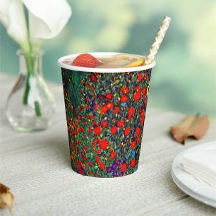 Gustav Klimt Flower Garden Paper Cups