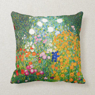 Gustav Klimt Flower Garden Pillow