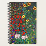 Gustav Klimt Flower Garden Planner<br><div class="desc">Planner featuring Gustav Klimt’s painting Farm Garden with Sunflowers (1907). A beautiful garden of sunflowers and exquisite blue,  red,  purple,  pink,  and white flowers. A great gift for fans of Art Nouveau and Austrian art.</div>