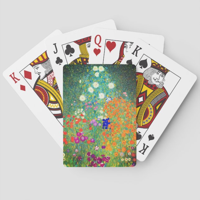 Gustav Klimt Flower Garden Playing Cards (Back)