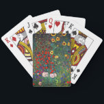 Gustav Klimt Flower Garden Playing Cards<br><div class="desc">Playing Cards featuring Gustav Klimt’s oil painting Farm Garden with Sunflowers (1907). A beautiful garden of sunflowers and exquisite blue,  red,  purple,  pink,  and white flowers. A great gift for fans of Art Nouveau and Austrian art.</div>