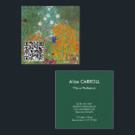 Gustav Klimt - Flower Garden - QR Code Square Business Card<br><div class="desc">Flower Garden - Gustav Klimt in 1905-1907</div>